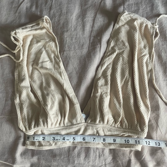 Free People Beige Tan Ashlyn V Neck V Back Summer Beachy Skirt Set Size Small - Picture 4 of 7